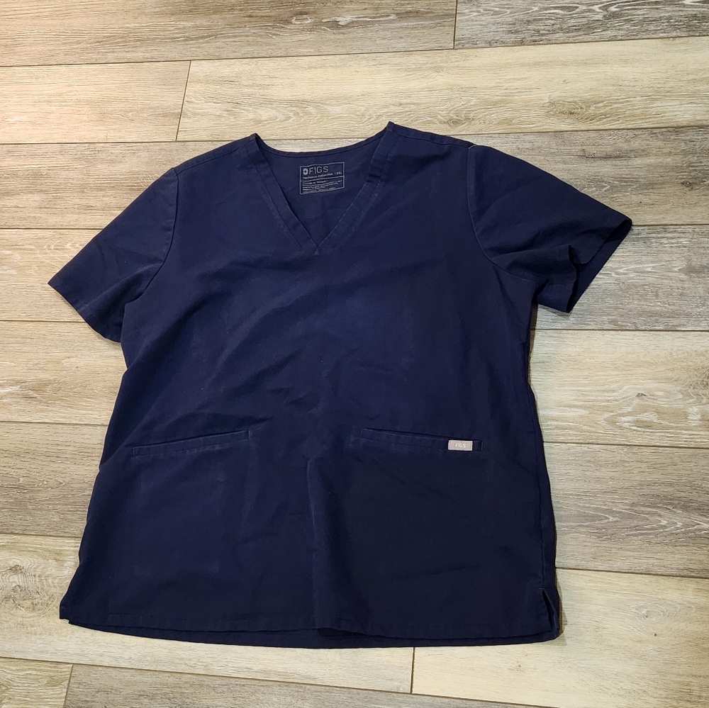 Figs Woman's Technical Collection Deep Blue Scrub Top Size XXL